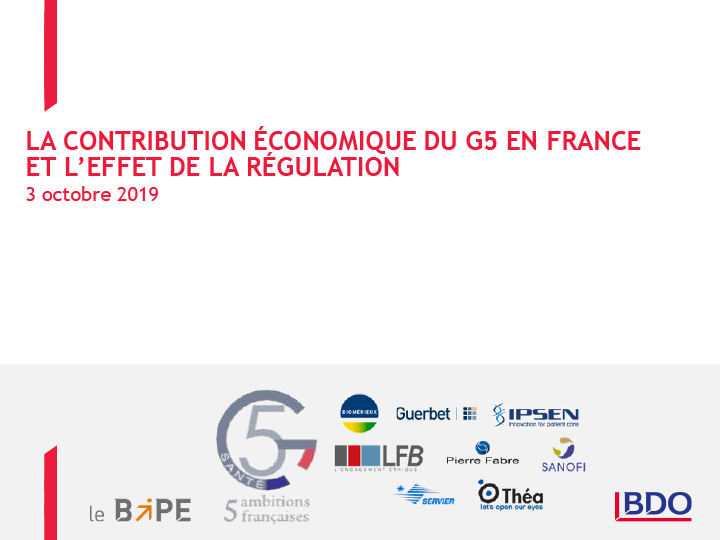 La contribution économique du G5 en France et l'Effet de la régulation